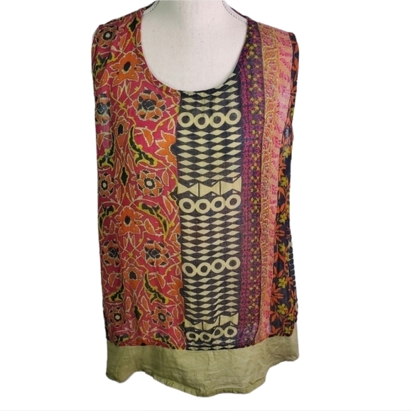 Midnight Sun Imports Multi Print Tank Top - Picture 1 of 9